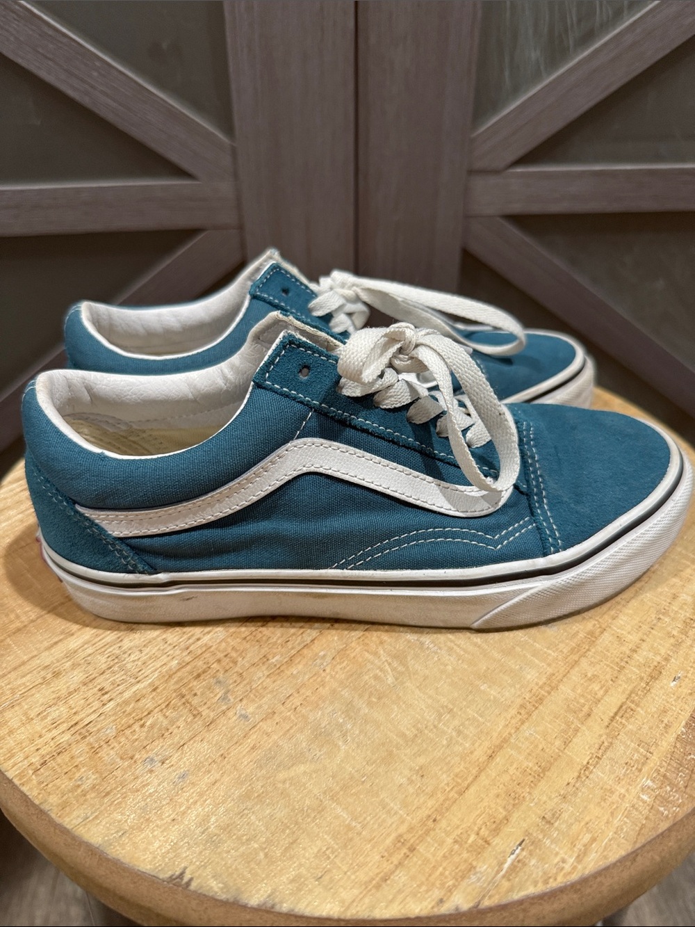 Vans Teal/White Low-Top Sneakers